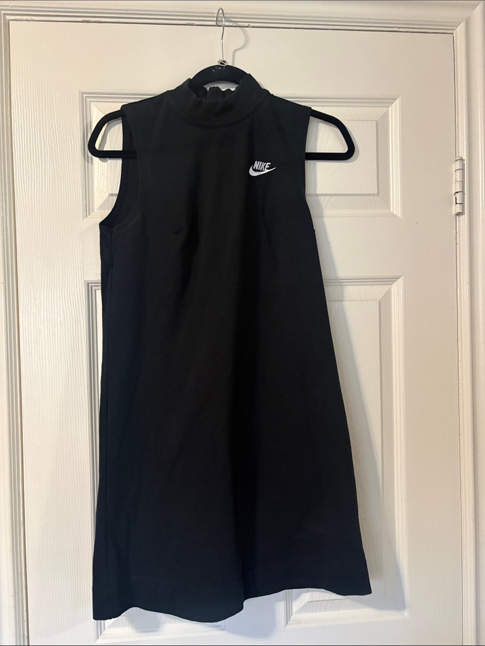 Nike Black Sleeveless Mock-Neck Mini Dress with White Swoosh